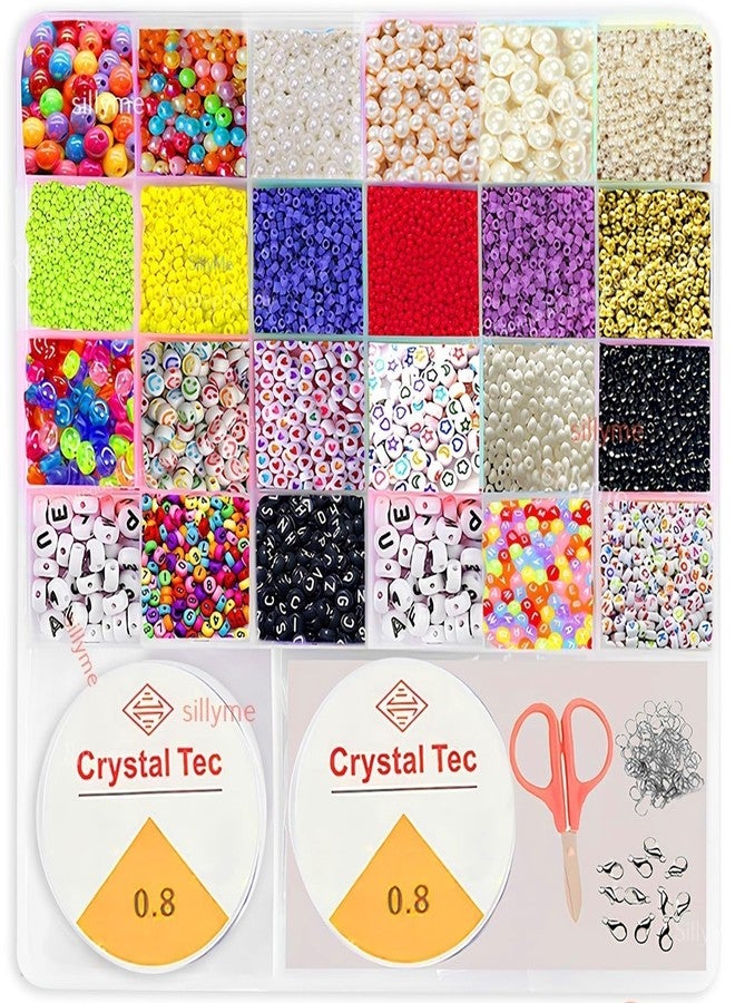 SILLYME 3500 pcs Bracelet Making Set for Jewellery Making Kit for Girls, Beads kit Jewellery Making Materials kit - Beads for Bracelet Making - Birthday Gift for Girl - Image 1